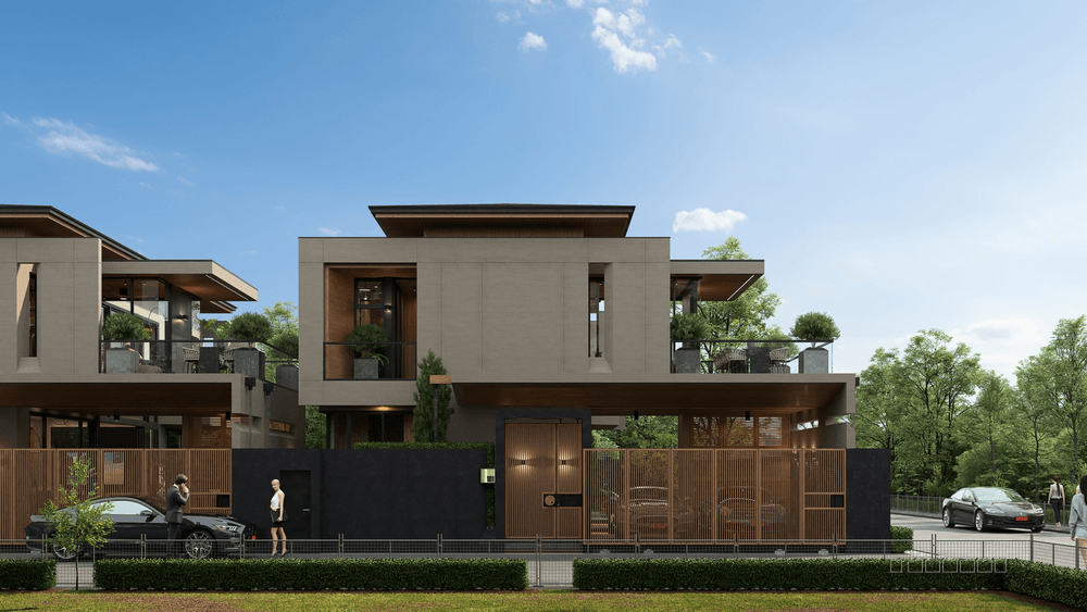 Modern villa exterior at Zenithy La Ville in Koh Kaew, Phuket